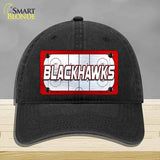 BLACKHAWKS Graphic Novelty License Plate Hat HAT-MLP-14662 Unconstructed Cotton Black