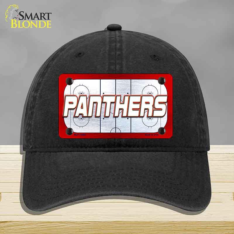 PANTHERS Graphic Novelty License Plate Hat HAT-MLP-14668 Unconstructed Cotton Black