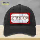 PANTHERS Graphic Novelty License Plate Hat HAT-MLP-14668 Unconstructed Cotton Black