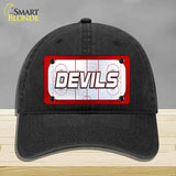 DEVILS Graphic Novelty License Plate Hat HAT-MLP-14673 Unconstructed Cotton Black