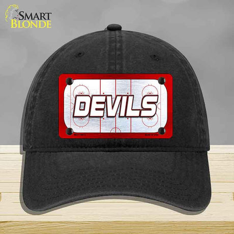 DEVILS Graphic Novelty License Plate Hat HAT-MLP-14673 Unconstructed Cotton Black