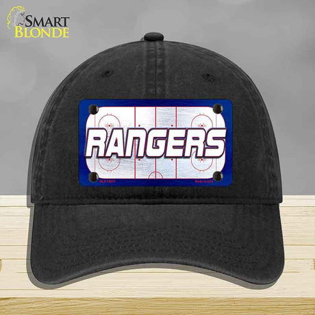 RANGERS Graphic Novelty License Plate Hat HAT-MLP-14675 Unconstructed Cotton Black