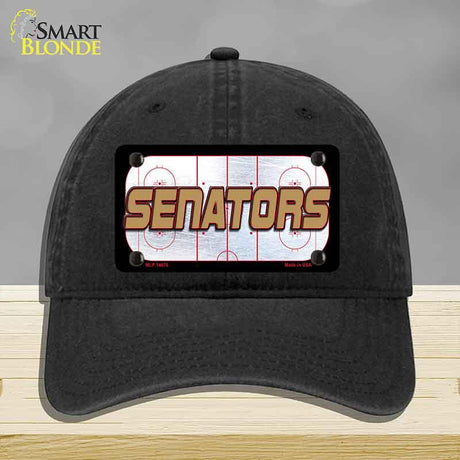 SENATORS Graphic Novelty License Plate Hat HAT-MLP-14676 Unconstructed Cotton Black