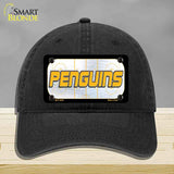 PENGUINS Graphic Novelty License Plate Hat HAT-MLP-14678 Unconstructed Cotton Black