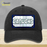 CANUCKS Graphic Novelty License Plate Hat HAT-MLP-14685 Unconstructed Cotton Black
