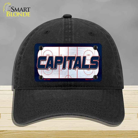 CAPITALS Graphic Novelty License Plate Hat HAT-MLP-14687 Unconstructed Cotton Black