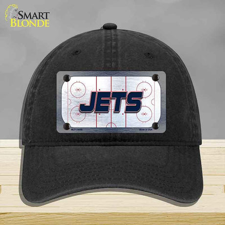 JETS Graphic Novelty License Plate Hat HAT-MLP-14688 Unconstructed Cotton Black