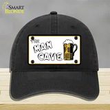 Man Cave Novelty License Plate Hat Unconstructed Cotton / Black