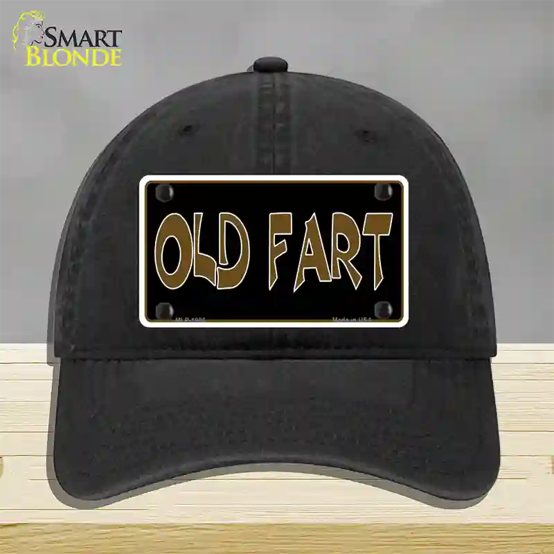 Old Fart Novelty License Plate Hat Unconstructed Cotton / Black