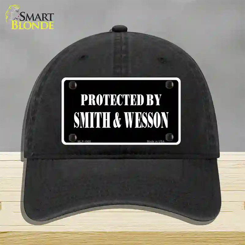 Smith And Wesson Novelty License Plate Hat Unconstructed Cotton / Black