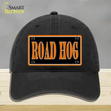 Road Hog Novelty License Plate Hat Unconstructed Cotton / Black