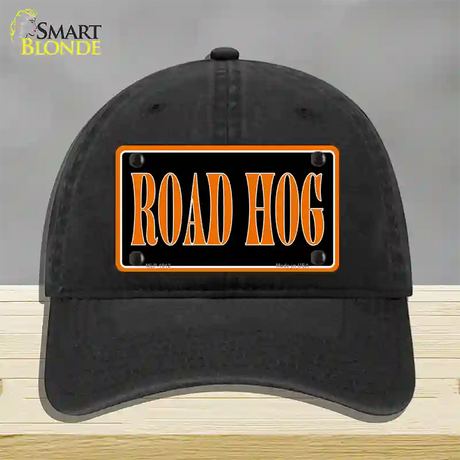 Road Hog Novelty License Plate Hat Unconstructed Cotton / Black