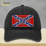 Hazard County Confederate Flag Novelty License Plate Hat Unconstructed Cotton / Black