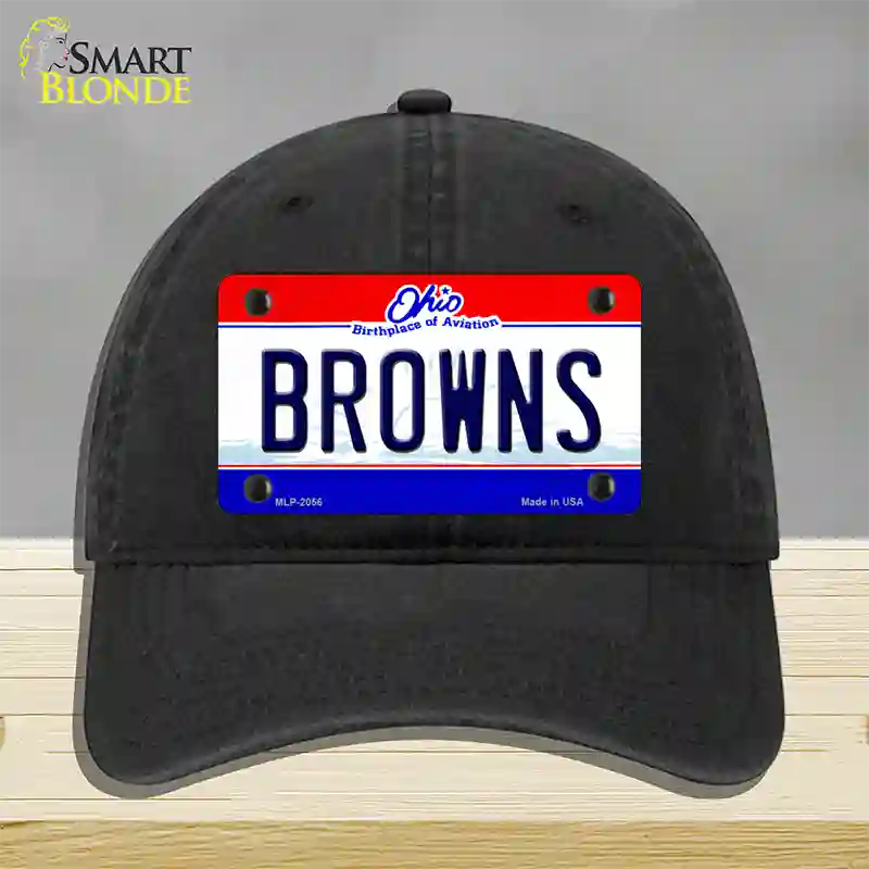 Browns Ohio State Novelty License Plate Hat Unconstructed Cotton / Black