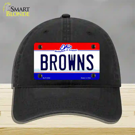 Browns Ohio State Novelty License Plate Hat Unconstructed Cotton / Black