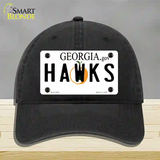 Hawks Georgia State Novelty License Plate Hat Unconstructed Cotton / Black