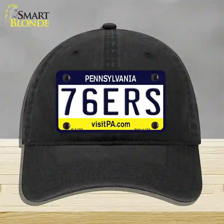 76ers Pennsylvania State Novelty License Plate Hat Unconstructed Cotton / Black