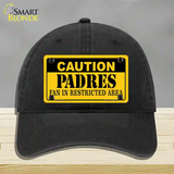 Caution Padres Fan Novelty License Plate Hat Unconstructed Cotton / Black