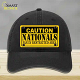 Caution Nationals Fan Novelty License Plate Hat Unconstructed Cotton / Black