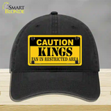 Caution Kings Novelty License Plate Hat Unconstructed Cotton / Black
