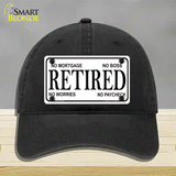 Retired Novelty License Plate Hat Unconstructed Cotton / Black
