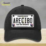 Arecibo Puerto Rico Novelty License Plate Hat Unconstructed Cotton / Black