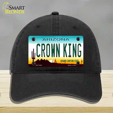 Crown King Novelty License Plate Hat Unconstructed Cotton / Black