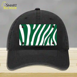 Green White Zebra Novelty License Plate Hat Unconstructed Cotton / Black