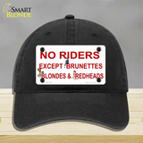 No Riders Except Novelty License Plate Hat Unconstructed Cotton / Black