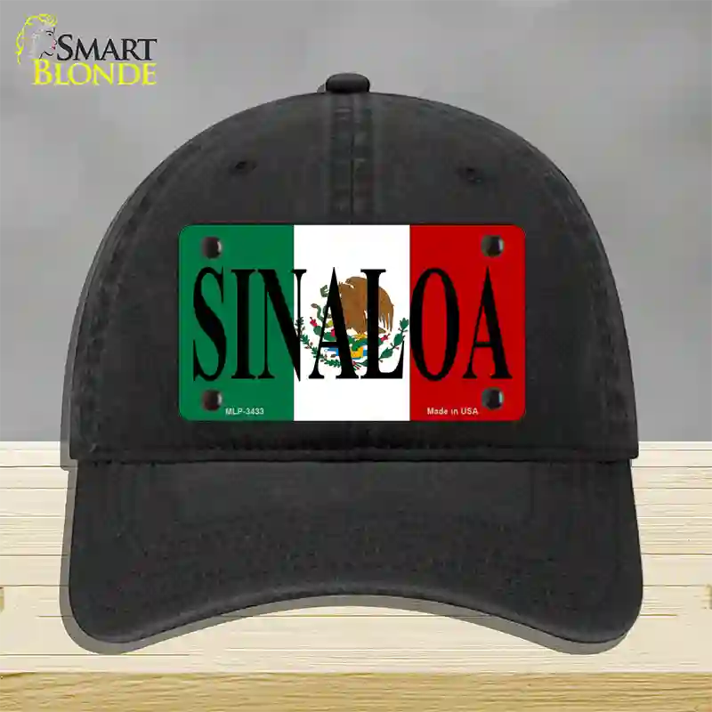 Sinaloa Novelty License Plate Hat Unconstructed Cotton / Black