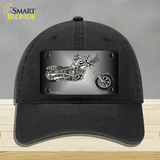 Chopper Skull Novelty License Plate Hat Unconstructed Cotton / Black