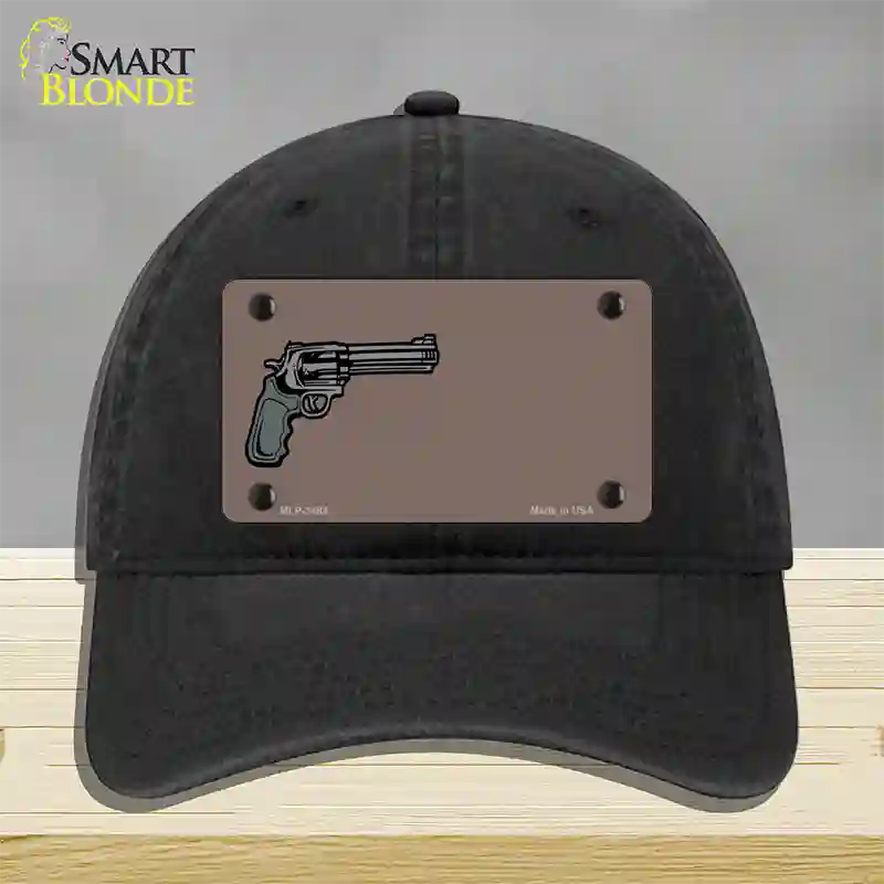 Gun Offset Customizable Novelty License Plate Hat Unconstructed Cotton / Black
