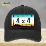 4X4 Arizona Novelty License Plate Hat Unconstructed Cotton / Black