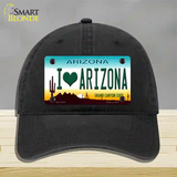 I Love Arizona Novelty License Plate Hat Unconstructed Cotton / Black