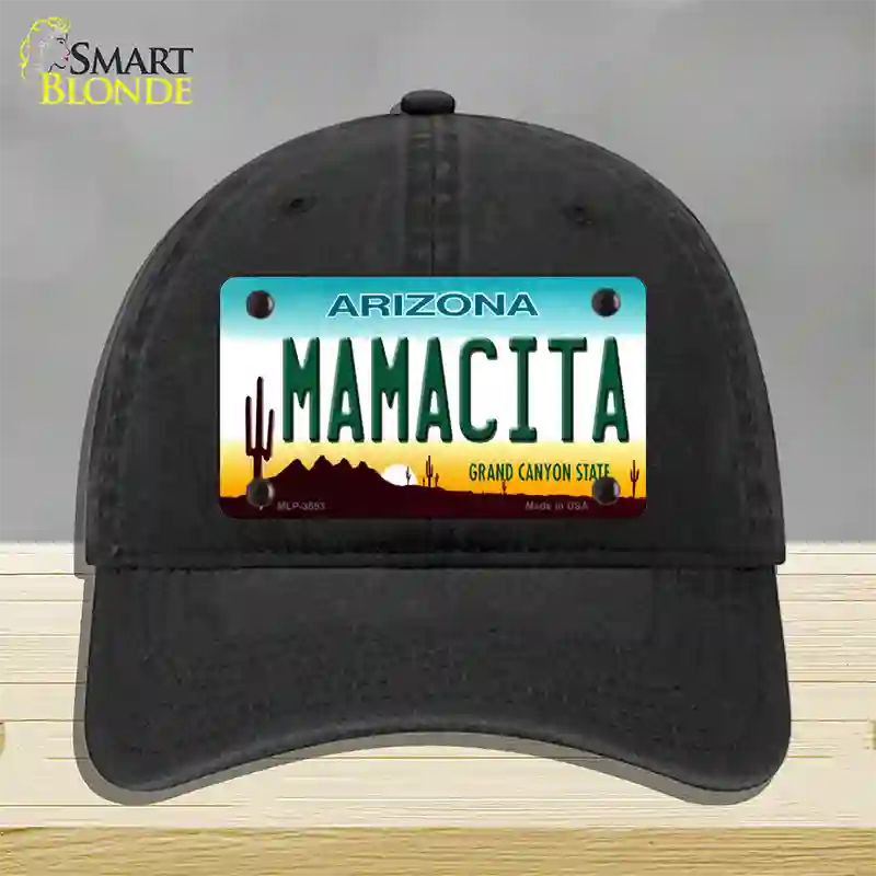 Mamacita Arizona Novelty License Plate Hat Unconstructed Cotton / Black