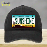Sunshine Arizona Novelty License Plate Hat Unconstructed Cotton / Black