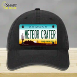 Arizona Meteor Crater Novelty License Plate Hat Unconstructed Cotton / Black