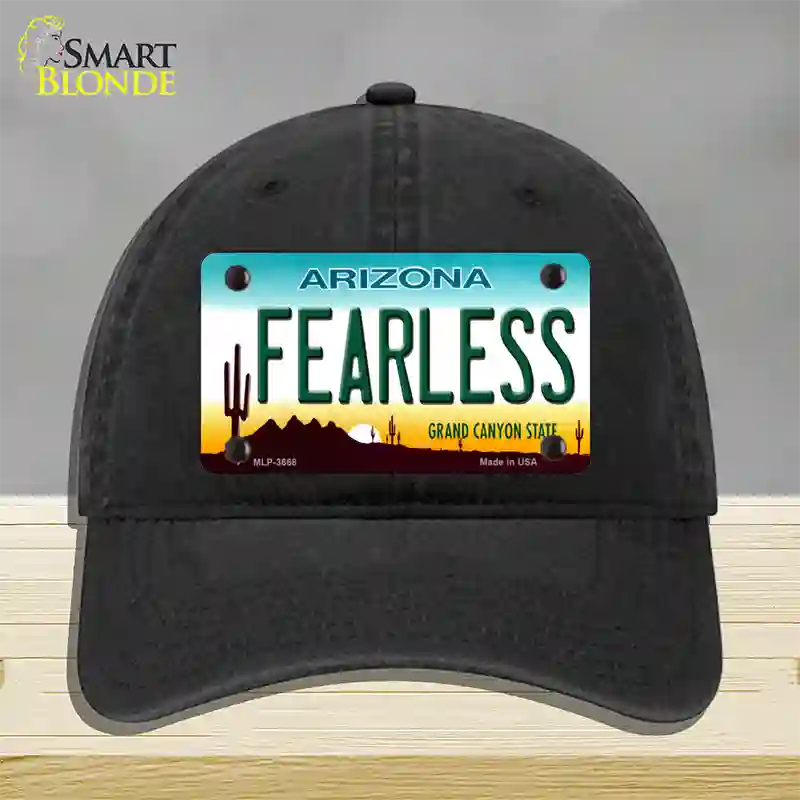 Fearless Arizona Novelty License Plate Hat Unconstructed Cotton / Black