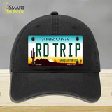 Rd Trip Arizona Novelty License Plate Hat Unconstructed Cotton / Black