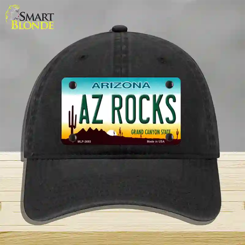 Az Rocks Novelty License Plate Hat Unconstructed Cotton / Black