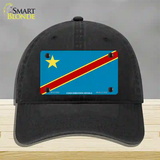 Congo Democratic Republic Flag Novelty License Plate Hat Unconstructed Cotton / Black