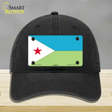 Djibouti Flag Novelty License Plate Hat Unconstructed Cotton / Black