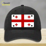 Georgia Flag Novelty License Plate Hat Unconstructed Cotton / Black