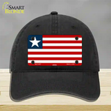 Liberia Flag Novelty License Plate Hat Unconstructed Cotton / Black