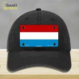 Luxembourg Flag Novelty License Plate Hat Unconstructed Cotton / Black