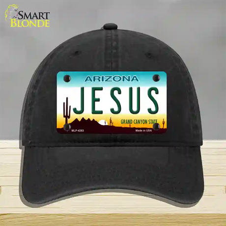 Jesus Arizona State Novelty License Plate Hat Unconstructed Cotton / Black