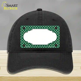 Green White Quatrefoil Center Scallop Novelty License Plate Hat Unconstructed Cotton / Black