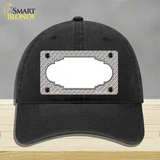 Grey White Quatrefoil Center Scallop Novelty License Plate Hat Unconstructed Cotton / Black