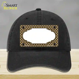 Brown White Quatrefoil Center Scallop Novelty License Plate Hat Unconstructed Cotton / Black