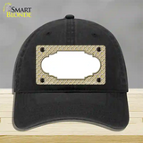 Gold White Quatrefoil Center Scallop Novelty License Plate Hat Unconstructed Cotton / Black